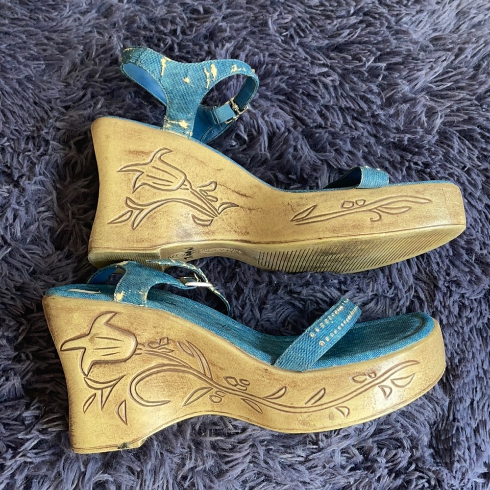 Size 9 Lower East Side Blue Wedges